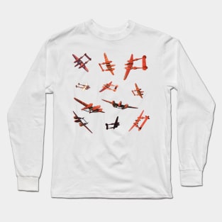 P38 Lightning Aircraft Long Sleeve T-Shirt